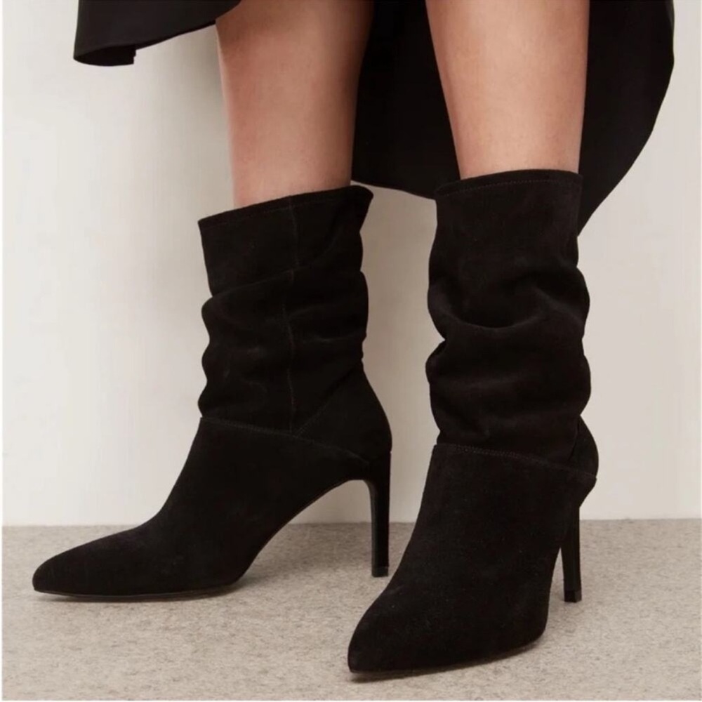 All Saints Orlana Suede Boots‎ Black Ankle Boots leather size 39